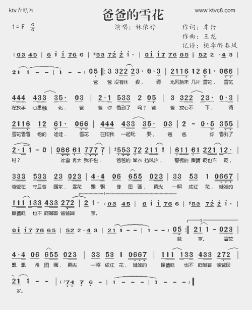 爸爸的雪花_爸爸的雪花简谱_雪花女神龙