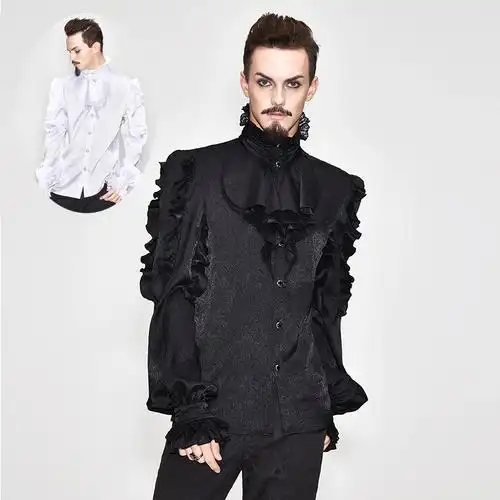 小破家devilfashion恶魔时尚男装复古哥特风宫廷贵族礼服衬衫