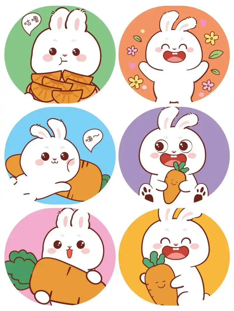 可爱的兔子插画分享 可定制设计ip卡通形象 可接所有产品设计 可独家