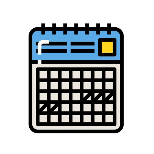 新年2021年日历模板 手绘 矢量图【免抠元素png】-90设计网