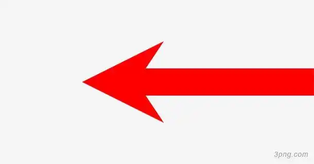 红色向左箭头png素材透明免抠图片-ppt元素