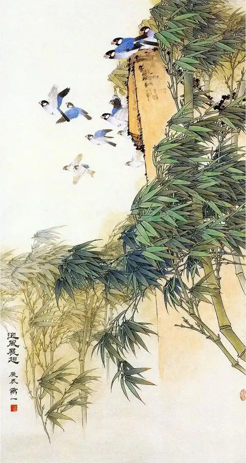 万一工笔花鸟作品赏析