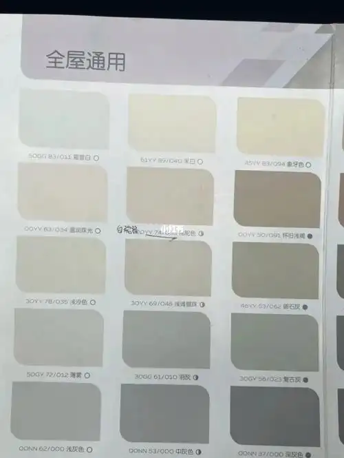 多乐士的色卡基本上没有名字,只有型号,看了这个,就忘记了前面哪个