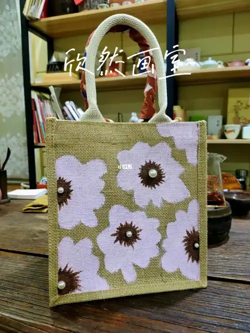 手绘麻布包