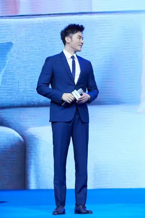 李晨有很多套西装的造型,这一套也是很常规的一套,但是也很适合李晨.
