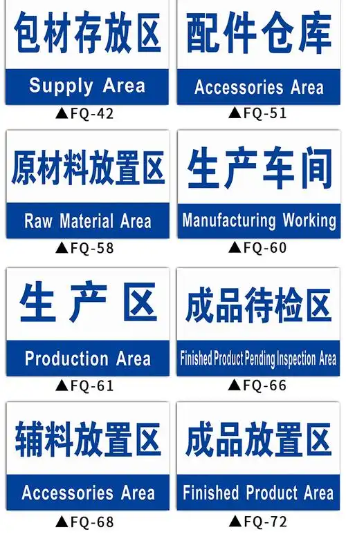 左右季 工厂生产车间分区标识牌区域标识牌指示牌吊牌挂牌标志区间