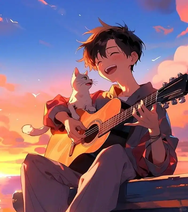 治愈头像92分享一组好看男头&弹吉他的男生