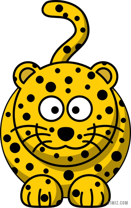 黄色动物卡通黄色小巧豹子动物豹子背景图片