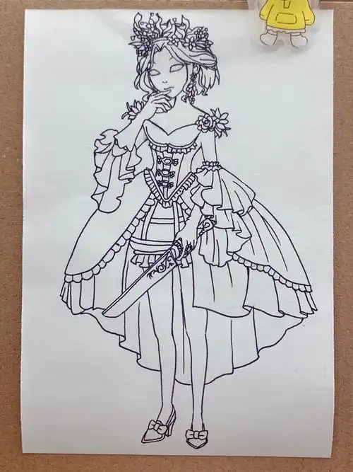 马克笔手绘第五人格皮肤红夫人血宴