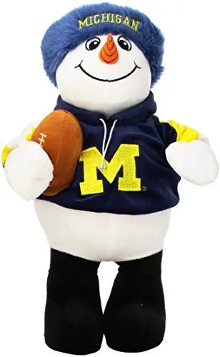 ncaa michigan wolverines plush heavy foot snowman, 14-inch