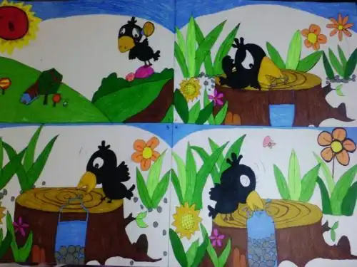 剪纸海量绘本画《乌鸦喝水》8张高清美图全方面多角度及时新鲜展现