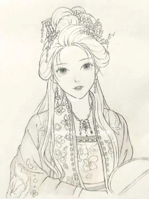 古风人物线稿教程含步骤图