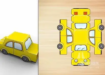 用纸盒做小汽车图解