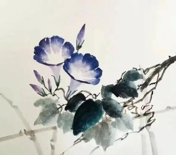 国画教程写意临风滟滟紫霞杯