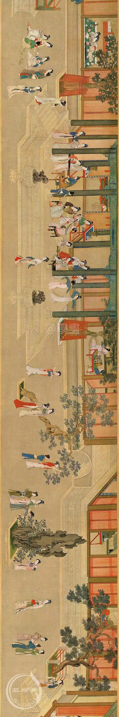 仇英汉宫春晓图长卷局部