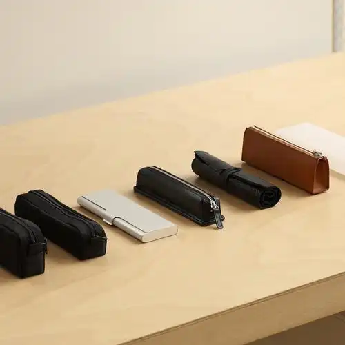 正品日本无印良品muji铝制合金笔盒简约学生收纳用品金属文具笔盒