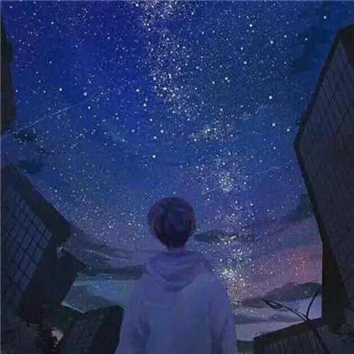 动漫男生头像星空
