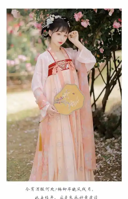 汉族服装女装 春瑶汉服女唐制粉色仙气飘逸夏款古风齐胸襦裙中国风
