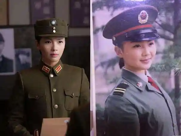 关晓彤军装照妆容精致,玲珑剔透,面容姣好,"武装"也不妨碍"红妆",赠四