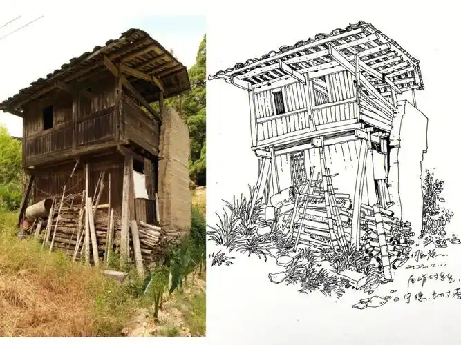 速写风景练习古村落附详细步骤