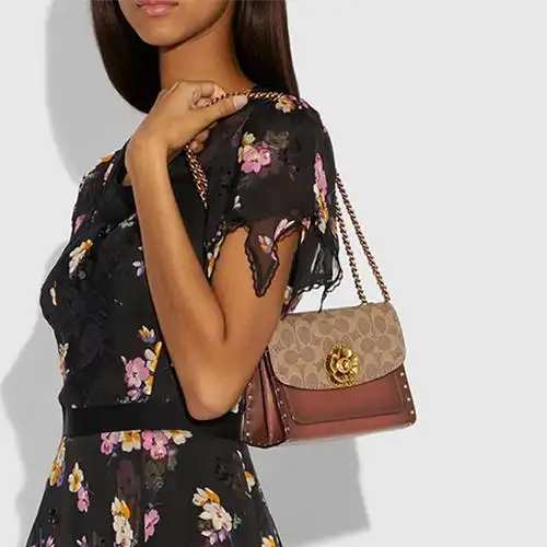 coach蔻驰山茶花女包秋冬新款包包女潮ins高级感斜挎包单肩斜挎包