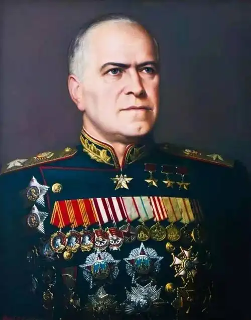 不同色彩的同一张苏联元帅朱可夫胜利礼服图.