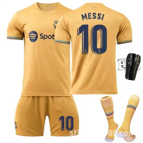 2223巴萨客场球衣梅西莱万法蒂佩德里比赛队服成人印-