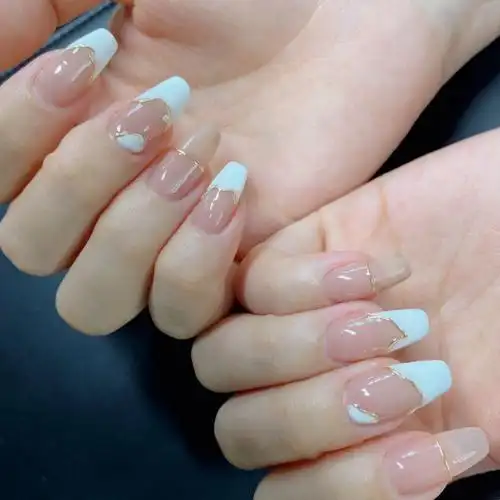 裸色美甲款式仙女甲