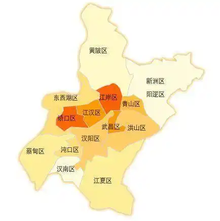 武汉市区分布地图