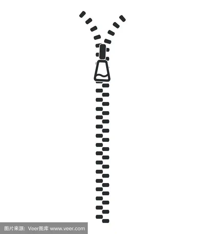 拉链轮廓.矢量插图.