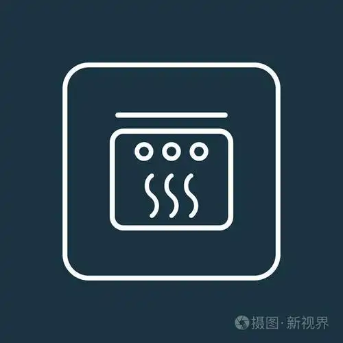 烤箱图标线符号.时尚风格的优质隔离炉元素