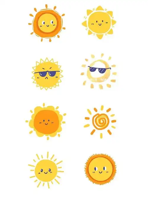 简笔画太阳涂鸦太阳表情