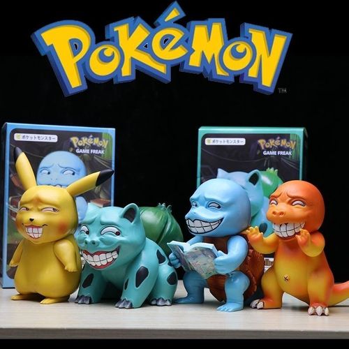 宠物小精灵神奇宝贝猥琐表情包皮卡丘杰尼龟妙蛙恶搞手办车载摆件