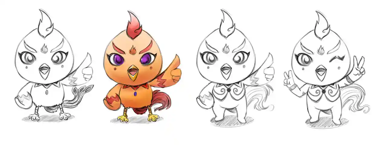 柠檬,凤凰卡通形式 设计