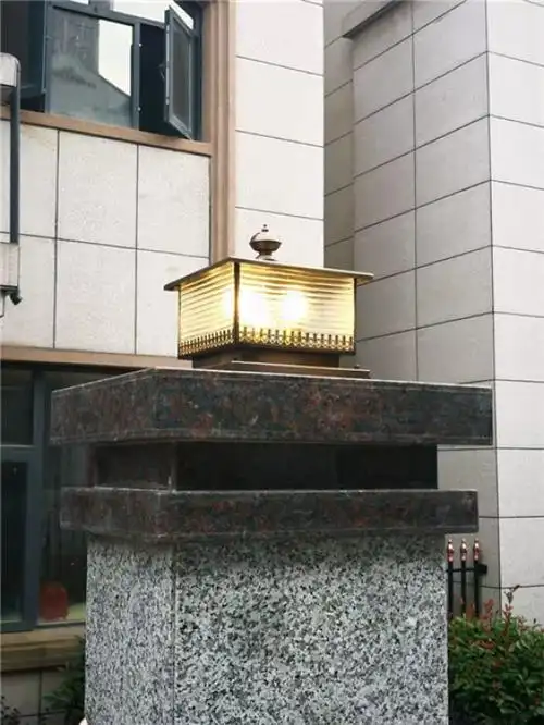 大理石门柱安装,庭院大门柱