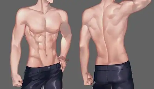 绘画参考素材#画肌肉必备,来学学男性肌肉怎么画