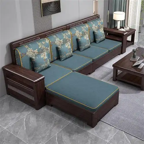 新中式沙发紫金檀木冬夏两用轻奢高靠背储物客厅组合实木家具沙发 f1