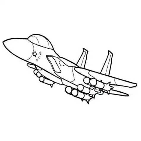 消灭敌机和其他飞航式空袭兵器的军用飞机简笔画歼16战斗飞机简笔画