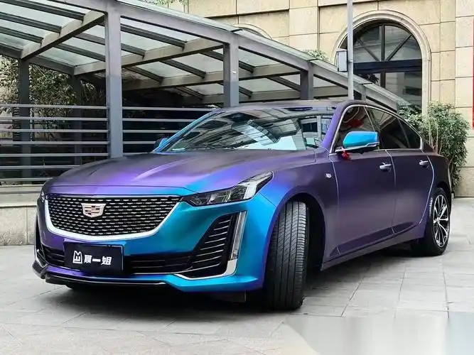 凯迪拉克改色钻石哑面紫魅蓝 酷炫
