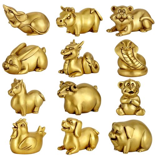 铜十二生肖摆件全套属相铜狗鼠铜牛马虎兔龙鸡羊猴蛇猪工艺品