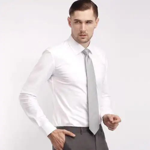 仕族eabri男士尊轩纯白隐纹英式商务衬衫