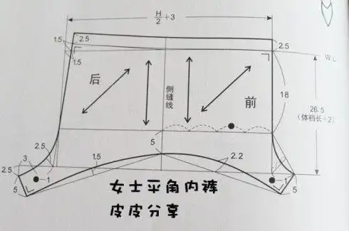 平角内裤裁剪纸样图