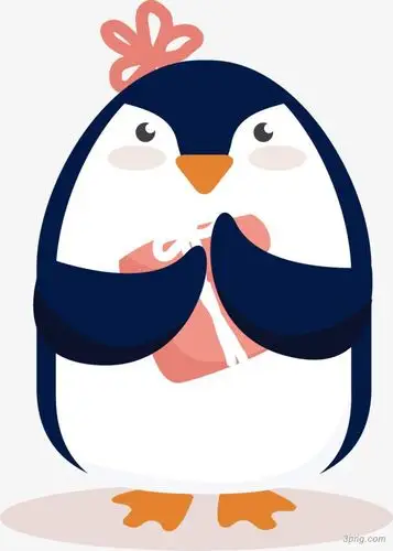母性企鹅矢量卡通风格png素材透明免抠图片-动植人物