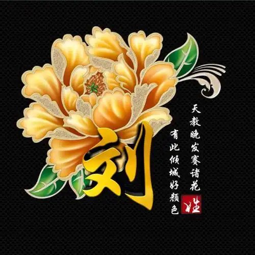 全新原创百家姓头像,花开富贵,唯有牡丹真国色