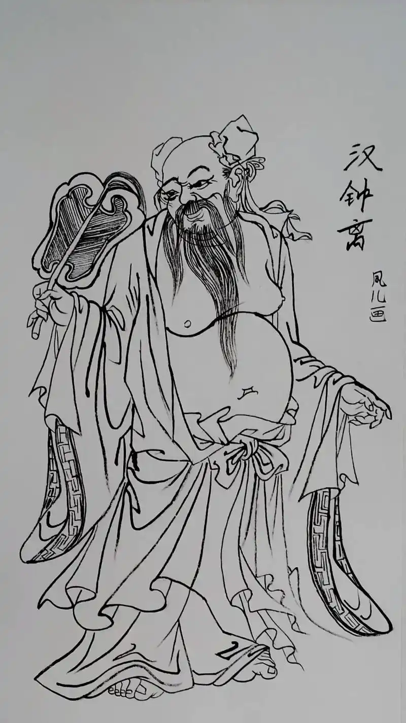 我画的工笔画八仙! - 抖音