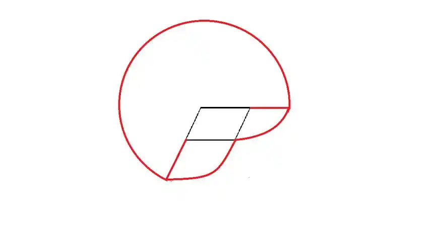 在平行四边形围墙外的一个角为120度的墙角用绳子系着一只羊