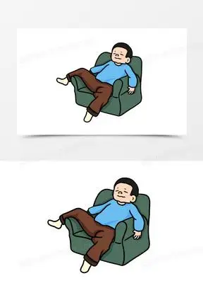 手绘卡通葛优瘫人物素材