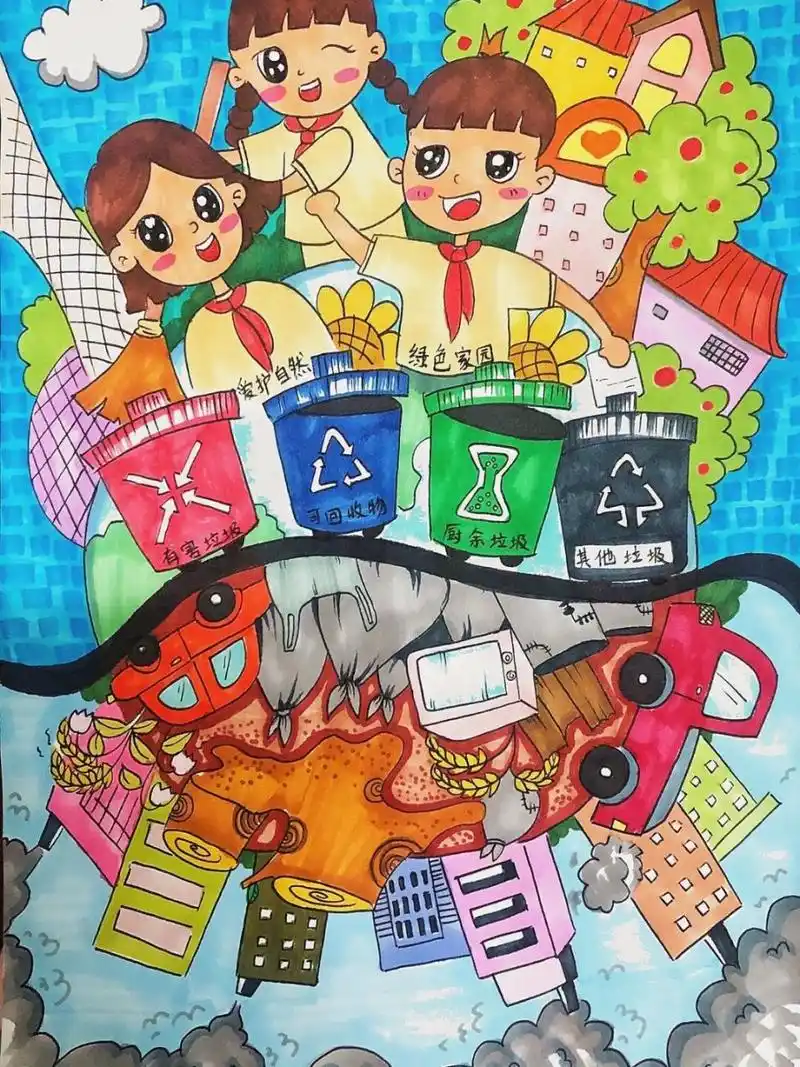 环保##地区##垃圾分类##绘画