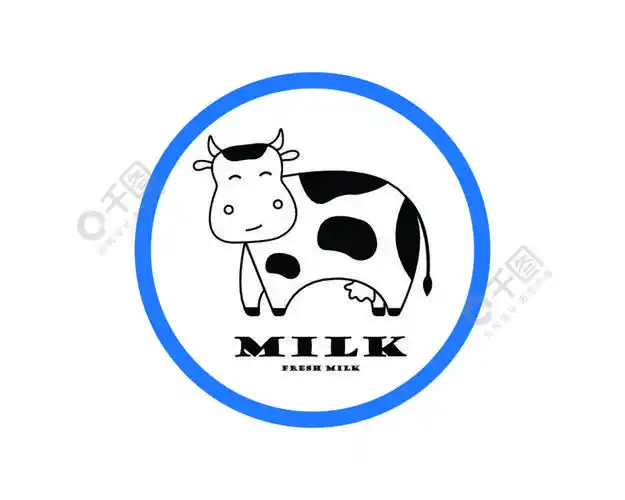 牛奶标志矢量模板