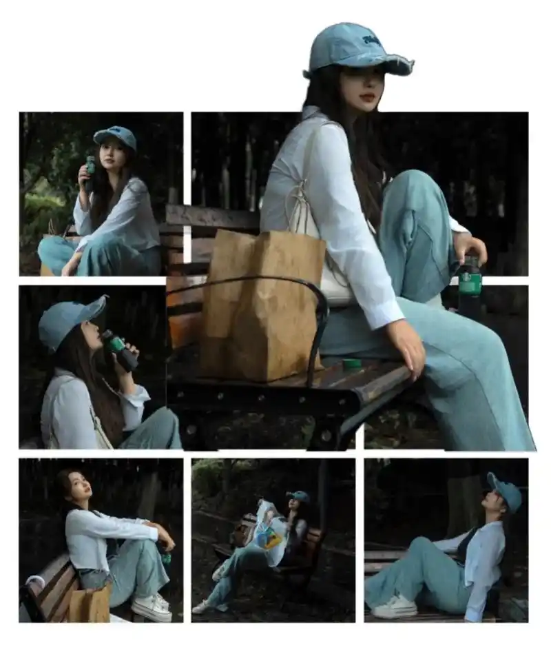 公园长椅氛围感拍照姿势(佳能90d)